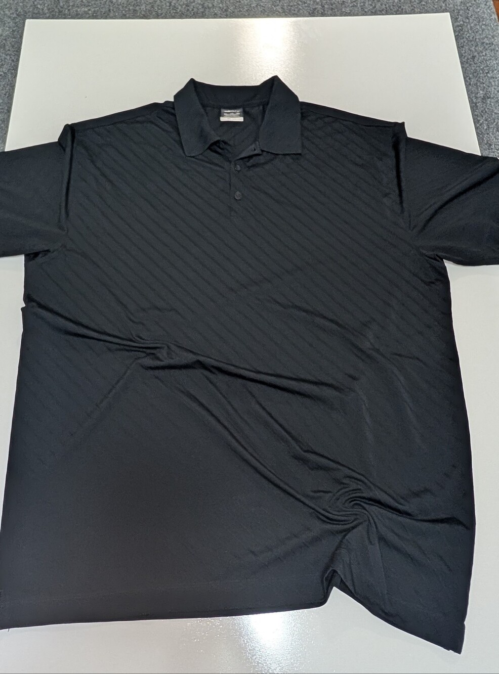 Nike Golf Men's Black Dri-FIT Textured Stripe Polo Shirt XXL